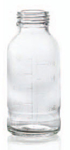 500 ml plasmafles, helder, type 2 geblazen glas